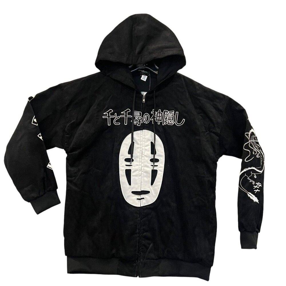 Studio Ghibli Spirited Away No Face Haku Corduroy Hoodie Hooded Jacket Size XL